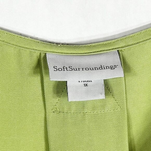 Soft Surroundings Plus Size 1X Top Light Green V Neck Pearl Button Lyocell 1618 - Picture 7 of 9